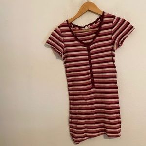 AEROPOSTALE RED & WHITE STRIPED BLOUSE LARGE